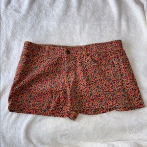 Floral Corduroy Shorts